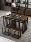Bàn trà kết hợp ghế, bộ trà văn phòng phong cách Trung Quốc mới, ban công gỗ nguyên khối tất cả trong một Trạm pha trà Zen