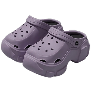 Thick bottom hole shoes women's model 2024 new summer wearing high sandals, sandals seaside beach Baotou semi -slippers ladies