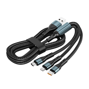 
Anonymous 120W super flash charging three-in-one braided data cable one to three suitable for Apple Huawei small Android type-c charging cable mobile phone cable fast charging 6a car universal extension