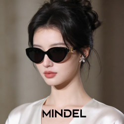 High-End Cat-Eye Sunglasses for Women 2026 New Style Sun Protection and Uv Protection Without Makeup, Round Face Slimming Retro Sunglasses