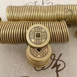 Pure Copper Wealth-Attracting 2.5 Thickened Copper Coin with Golden Toad, Antique-Style Money Coin for Door Threshold, Office Decoration