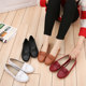 Genuine leather soft-soled slip-on shoes, mother's leather shoes, elderly spring and autumn women's shoes, large size flat-soled beanie shoes, nurse shoes