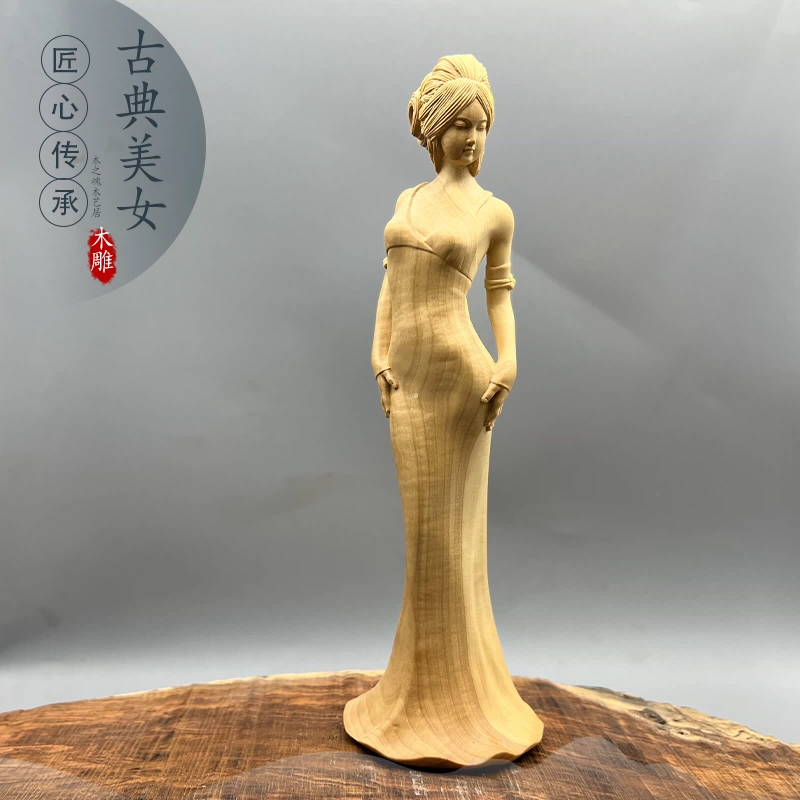 嫦娥 天女像 月の神 立像 彫刻工芸品 木彫り 開運 嫦娥 置物 天女像