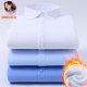 New autumn and winter women's long-sleeved plush velvet thickened pure white shirt professional formal wear work clothes warm women's clothing OL