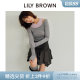 LILY BROWN autumn and winter style college style pleated irregular high waist skirt LWFS244147
