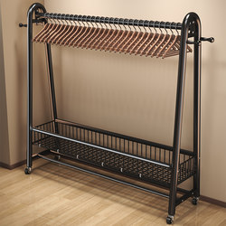 Simple Floor-Standing Coat Rack for Bedroom, Household Movable Clothes Rack, Indoor Clothes Drying Rack, Bedroom Clothes Storage Rack