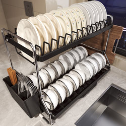 Dish Storage Rack Kitchen Countertop Multi-Functional Storage Rack Household Multi-Layer Draining Rack for Dishes, Plates, and Tableware