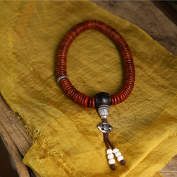 Tibetan Spiritual Bone Hand-held Rosary Beads Yak Bone 108 Tablets Sliced ​​play Bracelet Rosary Beads