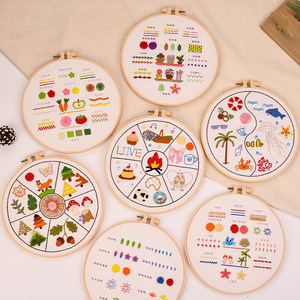 
Basic stitching video teaching exercises, entry-level embroidery diy handmade material package set, zero-based novice kit