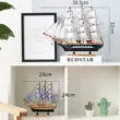Phong cách Địa Trung Hải thuyền buồm mô hình tàu thuyền thủ công bắt chước thuyền đánh cá bằng gỗ thật trang trí thuyền gỗ nhỏ đồ dùng trang trí bằng gỗ 	đồ gỗ trang trí điện	 Đồ trang trí tổng hợp