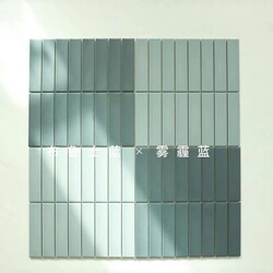 Foshan Artistic Brick Warehouse Long Crescent-Shaped Concave Stone Matte Ceramic Mosaic Bar Counter Homestay Hotel Background Wall