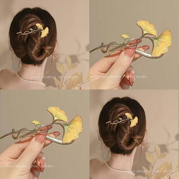 
Ancient style ginkgo one-line twist clip 2024 new model