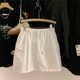 
Korean order work skirt for women with small summer loose casual sports white skirt A-line large pocket skirt