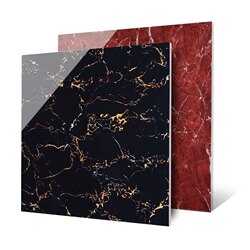 Ceramic Tiles 800X800 Floor Tiles for Living Room and Bedroom, Full Glazed Tiles, Marble Non-Slip Wear-Resistant Floor Tiles, Black Gold Pattern