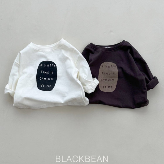 
Children's base shirt spring and autumn clothing Korean version of boys and girls letters long-sleeved top loose T-shirt baby casual clothes