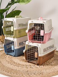 Cat-Specific Airline Crate, Cat Cage, Portable Pet Transport Crate, Car-Mounted Dog Crate, Portable Plastic Cat Box