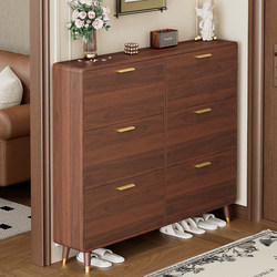 Vintage Style Ultra-Thin Flip Shoe Cabinet Hot Model 2025 New Home Entryway Wall-Mounted Large Capacity Integrated Shoe Rack