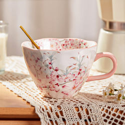 Ink-Colored Ceramic Mug, High-End Feel, Women's Drinking Cup, Household Breakfast Cup, Office Coffee Cup, High Aesthetic Value