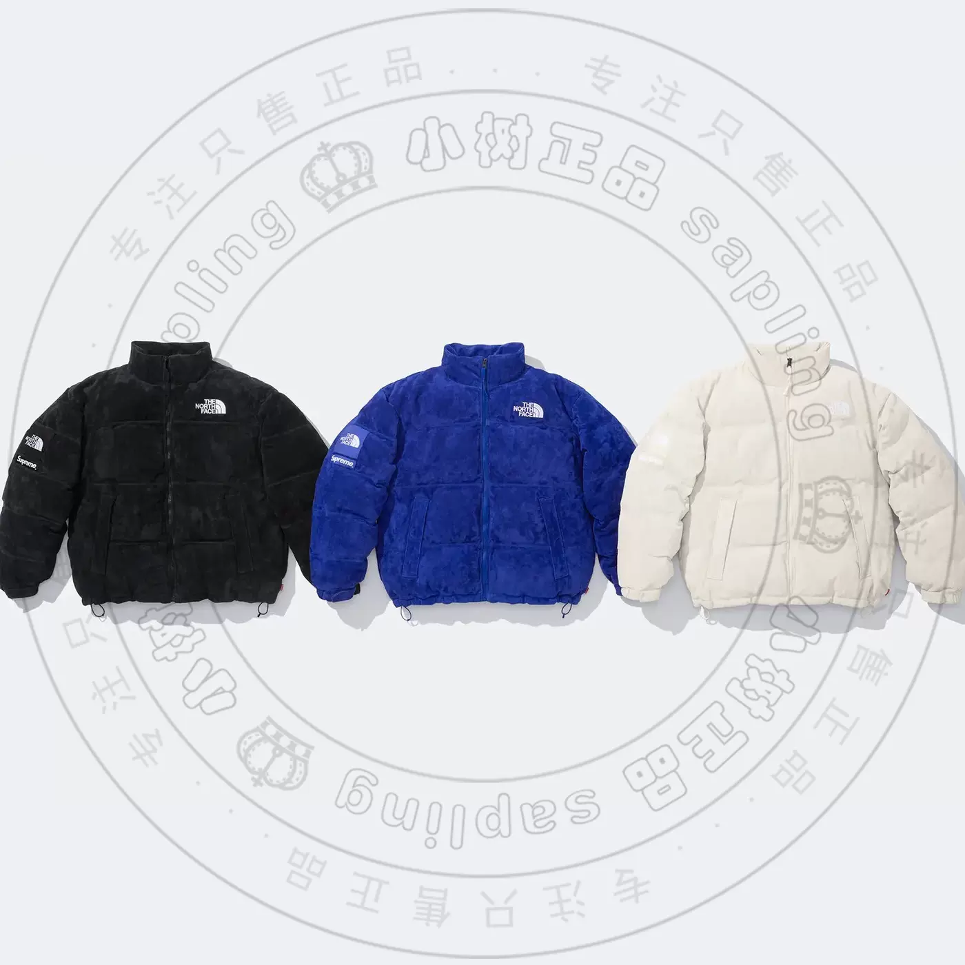 在途23FW Supreme TNF Suede Nuptse Jacket仿麂皮700-fill羽绒夹-Taobao