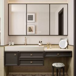Bathroom Cabinet Set with Vanity, Seamless Ceramic Integrated Basin, Bathroom Sink, Makeup Table, Washbasin Cabinet