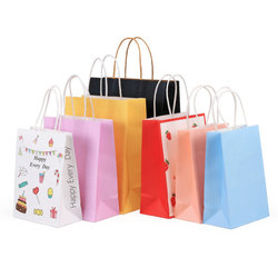 In-Stock Kraft Paper Bags, Gift Bags, Tote Bags, Takeout Bags, Thickened Milk Tea Shopping Bags, High-End Printing