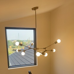 Nordic Loft Sloped Chandelier for Stairs, Open Space, Small Apartment, Home Creative Living Room Chandelier, Dining Room Art Sloped Ceiling Light