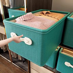 4-Pack Clothing Storage Boxes for Home Wardrobe, Clothes and Pants Organizing Boxes, Fabric Layered Folding Storage Baskets, Magic Storage Solution