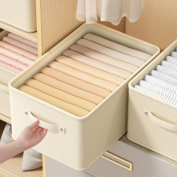 Clothing Storage Box, Household Fabric Clothing and Pants Divider Storage Basket, Drawer Wardrobe Layering Organizer Box, Magic Tool