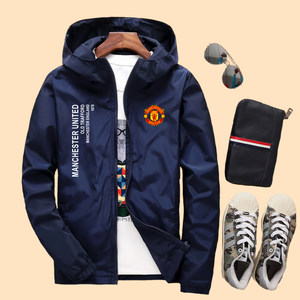 Spring and Autumn No. 7 Champions League Manchester United hooded jacket jacket jacket tide brand loose men's and female couple top group uniform
