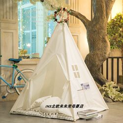 Nordic Style Children's Indian Tent Indoor Playhouse Cotton Canvas Baby Toy House Children's Tent