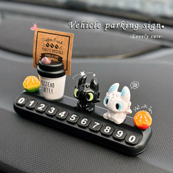2026 New Model Toothless Character Temporary Parking Number Plate Car Phone Number Sign Creative Car Decoration