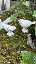 Love in the Garden |   Cast Iron Bird White Distressed Garden Decoration Ornament Miscellaneous Goods Outdoor Courtyard Japanese Style