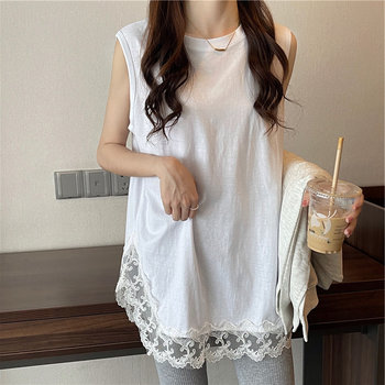 300jin [Jin is equal to 0.5 kg] lace stitching loose vest suspender top
