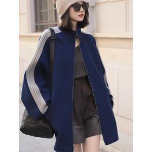 
2025 Autumn Retro Lazy Loose Top Korean Style Elegant and Western Bath Style Mid-Length Coat for Women