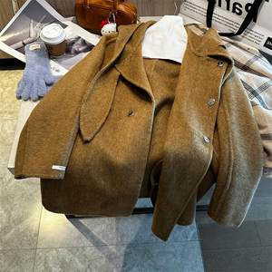 
Get it in seconds! Double-sided woolen cashmere coat, autumn and winter new style, rabbit ears hooded, age-reducing woolen coat, mid-length woolen coat