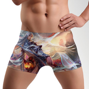 Men and women's underwear flat trousers can customize the king's glory of hell fire, loose and fat times safety pants couple anime trousers
