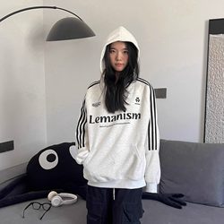 American Retro 2025 New Popular Pure Cotton Sweatshirt for Women, Fleece-Lined, Suitable for Spring, Autumn, and Winter, High Street Oversized Trendy Top