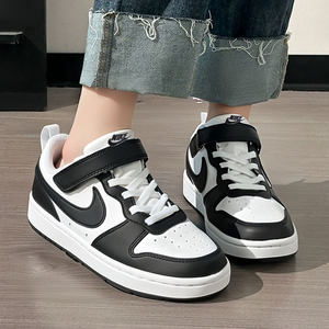 NIKE Nike men's and women's shoes winter new children's sports shoes black and white panda Velcro sneakers DV5457
