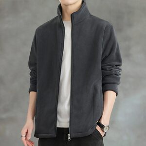 
Austrian velvet stand-collar cardigan jacket for men, double-sided velvet thickened clothes, warm jacket for autumn and winter, men's sweatshirt