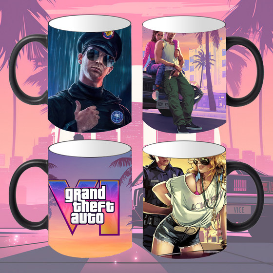 
GTA6GTA5 Grand Theft Auto Five Cup Customized Peripheral Heated Color Change Ceramic Mug Coffee Cup Spot