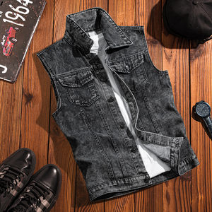Summer denim vest men's Korean style ins trendy brand slim fit outside vest casual and handsome vest sleeveless jacket