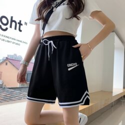 Loose-Fitting Five-Point Sports Pants for Junior High School Girls, Special Shorts for High School Students' Physical Education Exams, Running and Casual Five-Point Pants