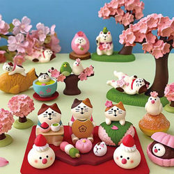 Japanese-Style Cute Cat Cherry Blossom Tea Zakka Office Desktop Decoration Birthday Gift