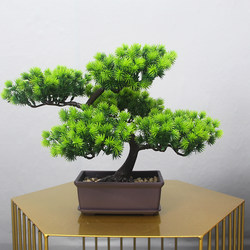 Artificial Flower Welcoming Pine Tree Fake Flower Tree Green Plant Potted Plant Living Room Indoor Bonsai Display Artificial Flower Home Plant Desktop
