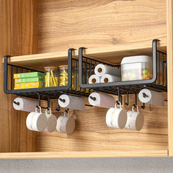 Iron kitchen cabinet under hanger compartment hanging basket hanging storage storage garment wardrobe storage rack household storage basket