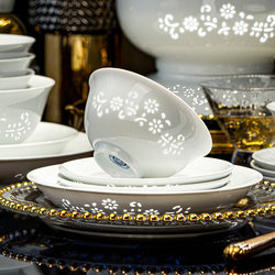 Jingdezhen Ceramic Tableware Set Underglaze White Porcelain Exquisite Household 2026 New High-Value Bowl and Plate Set