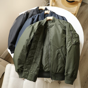 Day single, autumn and winter couple outfit, western-style stand up collar flying jacket, zippered cardigan, versatile, cotton padded jacket, men's and women's short jackets