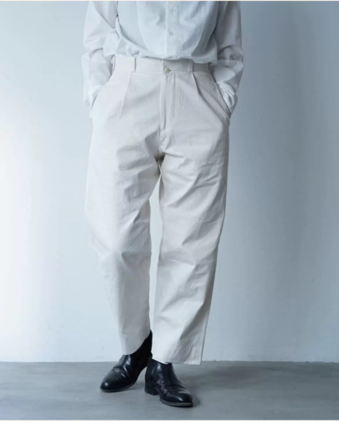 68602 YAECA CHINO tac tapered 纯棉腰部抽褶锥形休闲裤-Taobao