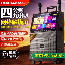 Square Dance Speaker with Display Screen, Karaoke Microphone All-In-One Machine, Outdoor Dancing Video Bluetooth Speaker Microphone