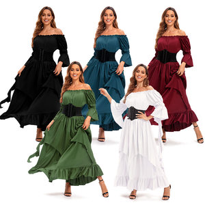 
Foreign trade new adult women's multi-color dress medieval costume party dance stage performance costume women's clothing